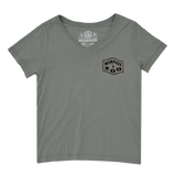 WOMEN'S GIRAFFE V-NECK SAGE TEE